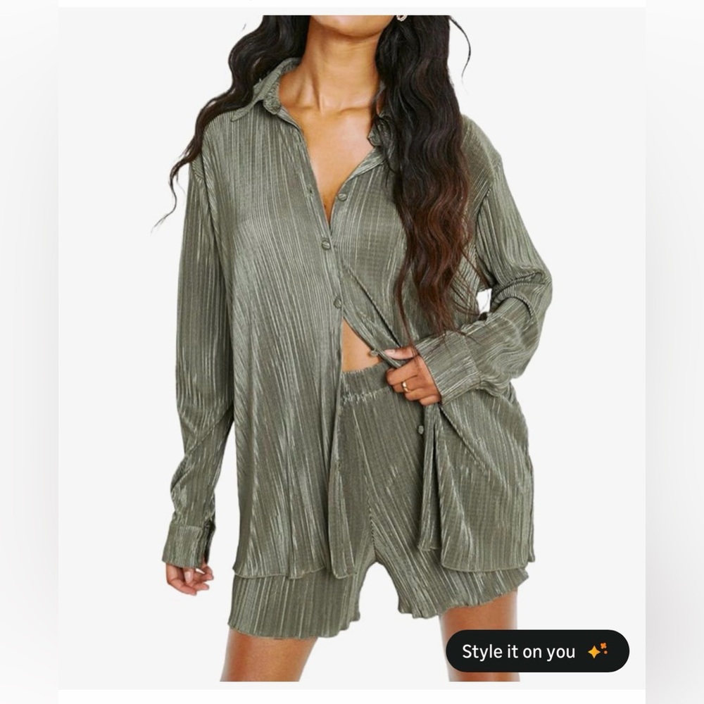 Amazon Women's Sage Green Satin Set